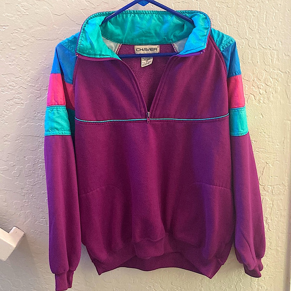 Pull over zip up vintage 90s / 80s sweatshirt